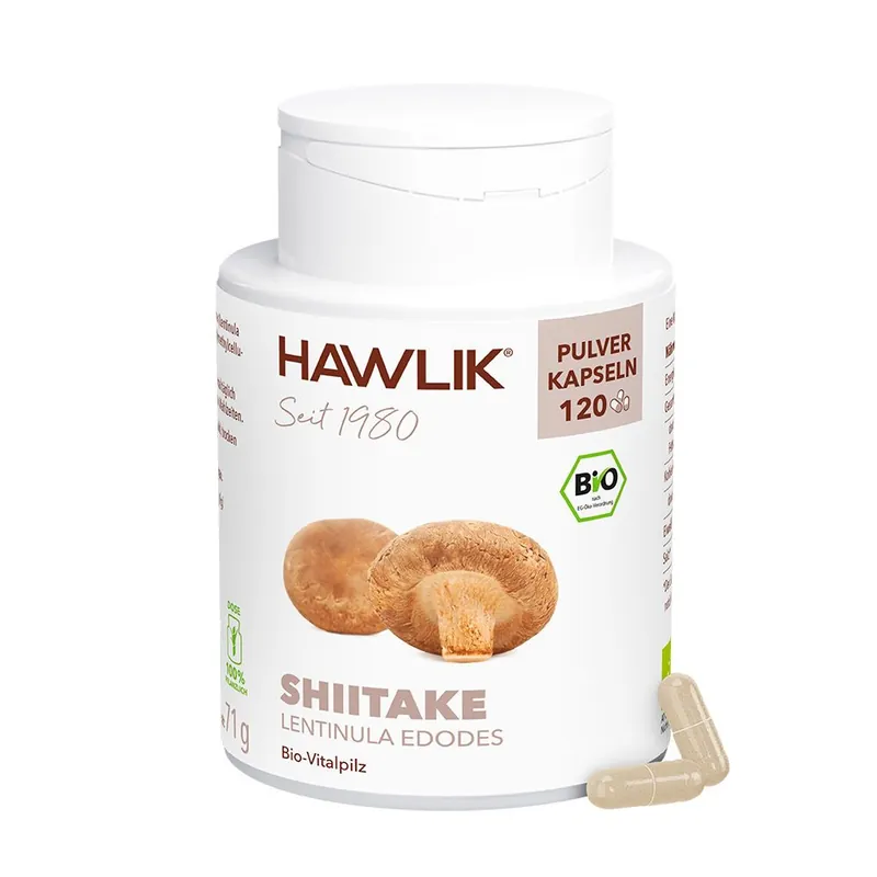 HAWLIK Bio Shiitake Pulver Kapseln - 250