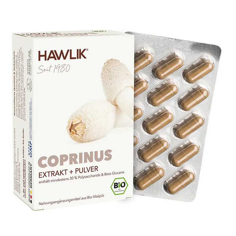 HAWLIK Bio Coprinus Extrakt + Pulver Kapseln - 120