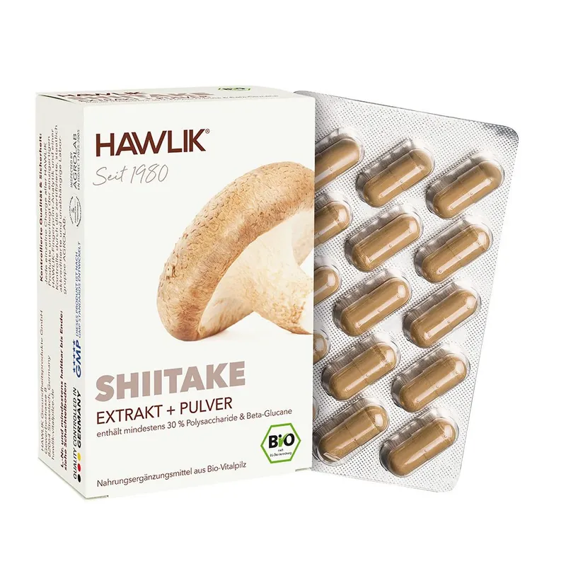 HAWLIK Bio Shiitake Extrakt + Pulver Kapseln - 120